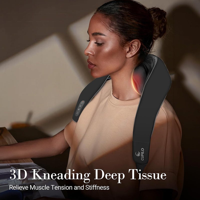CuPiLo Neck and Shoulder Massager with Heat [Remote Control], FSA Eligible HSA, 6D Kneading Shiatsu Neck and Back Massager for Pain Relief Deep Tissue, Cordless Electric Back Massager, Gift for Her - Image 5